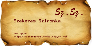 Szekeres Szironka névjegykártya